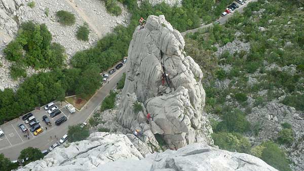 Escaladores en Paklenica